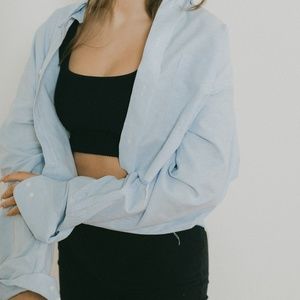 Vintage blue cropped button down